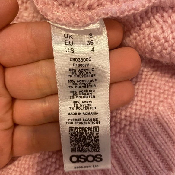 ASOS  cold shoulders pullover in pink - Picture 7 of 7